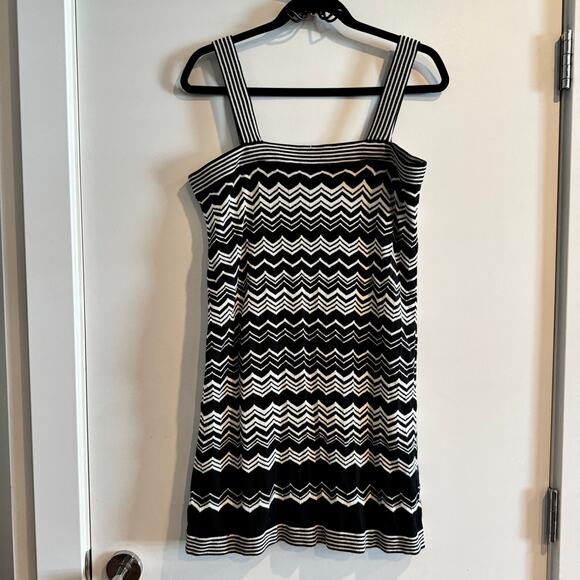 Missoni For Target Chevron Knitted Mini Dress Black Square Neck Strap Sz M - Picture 5 of 5